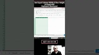 Set Equal Column Width & Row Height in Excel with Keyboard Shortcuts! IN 10 SECONDS