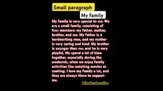 small paragraph, my family #essaywriting #englishspeaking #quicklearning #practice #writing #easy