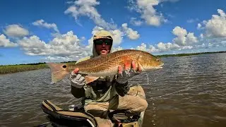 Fly Fishing for Redfish SOLO in a Kayak - Tolomato River