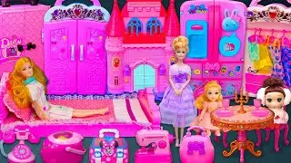 19 Minutes Satisfying with Unboxing Cute Barbie Princess Bedroom Makeup Playset ASMR | My Pink Toys