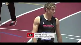 Matthew Boling 200m heat at NCAA indoor championships 2021