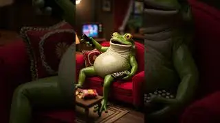 Just One More Episode&hellip; Again 📺🐸 #frogfables #relatablefrog #bingefrog #funnyfrog