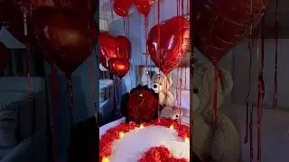 Love is in the air! 🎈❤️ #RomanticSetup #ValentinesRoomDecor #EventStyling #FYP #TrendingNow