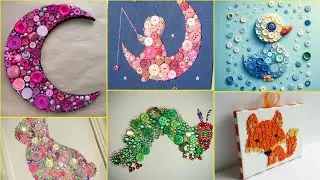 Most beautiful and trending button craft || Button art and craft for wall decor 