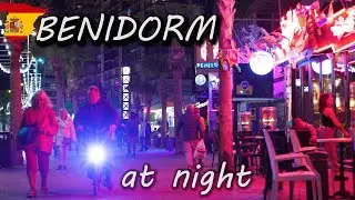 Benidorm, Spain | Nightlife | 4K Walk | Fireworks and  Fiestas | Playa Levnate | 2021