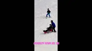 Disability downhill skiing. UK @TheSnowCentreHH @BBCSport