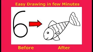 How To Draw Fish Using Number 