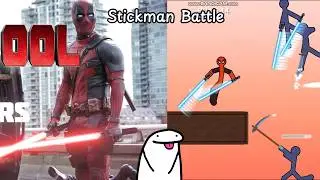 Deadpool Stickman With All Weapon Best Fight Battle | Stickman Battle Funny Moments | iAmD2010
