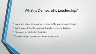 Democratic Leadership Style