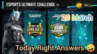20 March All Questions answer|ESPORTS ULTIMATE CHALLENGE-Garena free fire