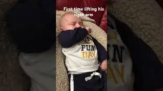 First time he brought me happy tears. Born with erbs palsy, first time moving arm #baby #erbspalsy