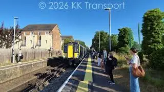 South Western Railway: Class 458 421+458 422 arrives at Addlestone &rarr; Weybridge | 4K