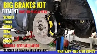 BIG BRAKE KIT Fitment Starlet Tercel Corsa Paseo Sera Cynos Corolla AE100 AE111 AE101 Bolt ON FITS