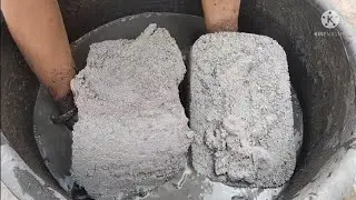 Asmr - Charcoal+sand cement huge blocks and chunks crumbling in lots of water 💦 @As_Asmr