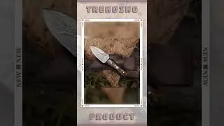Ambush Damascus Fixed Blade Pocket Knife 6