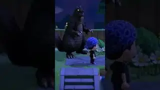 Fire-breathing Godzilla in Animal Crossing!