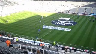 newcastle utd chelsea warming up parts 2011 12 03 milburn stand magpies blues december