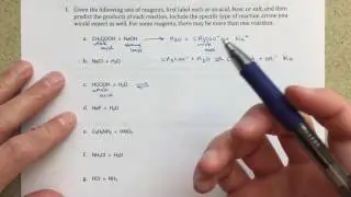 Predicting Products of Acid/Base Reactions