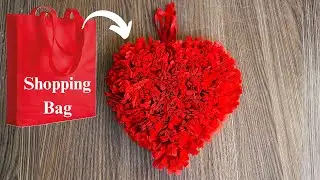 Roses Heart Using Cloth Bag | Valentine&rsquo;s Gift Idea's | Easy Recycling Art & Crafts