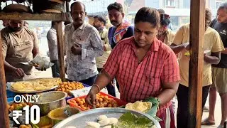 ఆర్య వైశ్య Tiffins Only ₹10 | Vada | Mysore Bonda | Idly | Vijayawada AutoNagar | Indian Street Food