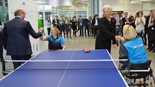 President Christine Lagarde and Vice-President Luis de Guindos at the ECB marking #IDPD 2019