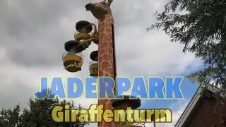 Giraffenturm im Jaderpark - Turmfahrgesch&auml;ft der l&auml;ngsten Giraffe der Welt