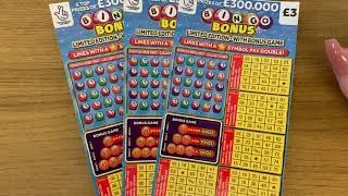 &pound;3 Bingo Bonus Blue Scratchies. UK National Lottery Tickets (May 2021 Scratchcards)