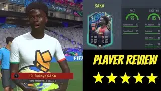BUKAYO SAKA (91) TEAM OF THE SEASON ! PLAYER REVIEW | FIFA 22 ULTIMATE TEAM