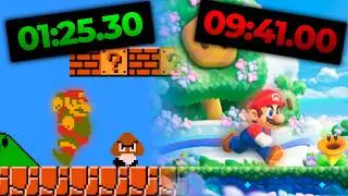 ¿Qué tan RÁPIDO puedes PASAR el PRIMER NIVEL de CADA JUEGO de Mario?