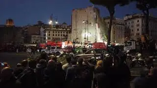 Worker trapped under collapsed medieval tower in Rome dies