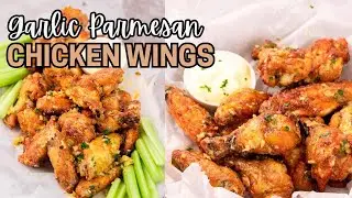 Garlic Parmesan Chicken Wings | Crispy Baked & So Addictive