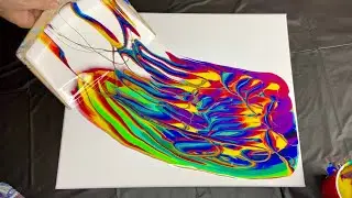 Unreal Acrylic Pour Painting With A Dustpan!
