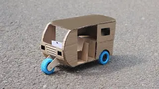 How to Make RC Tuk Tuk / Auto rickshaw from Cardboard