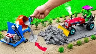 Diy tractor making mini Modern Asphalt Road | diy mini construction machine #diy_tractor #MINIJCB