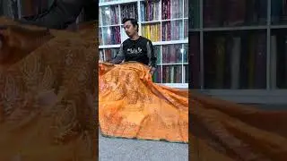 Super Exclusive 100 count Orange color cotton Jamdani saree (+8801723094152)