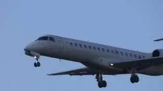 G-EMBN BMI Embraer ERJ-135 Landing at Hamburg Airport