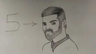 5 turns into Virat Kohli Drawing || Virat Kohli RCB IPL drawing #rcb #ipl#drawing