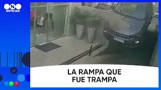 CAY&Oacute; con su AUTO al salir de un garaje con la RAMPA ELEVADA - Telefe Noticias