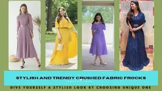 latest crushed fabric frock design ideas||crushed fabric dress ideas