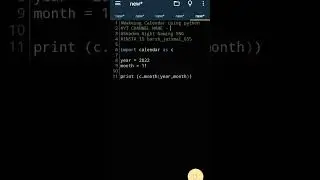 Making Calendar Using Python #python #coding #shorts