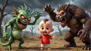 Scary Monsters in Park Song | Baby Be Brave Nursery Rhyme | Tiny Miny Media Baby Kids Songs