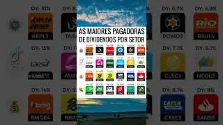 Maiores pagadoras de dividendos da bolsa por setor #dividendos #investimentos #a&ccedil;&otilde;es #monyinvest