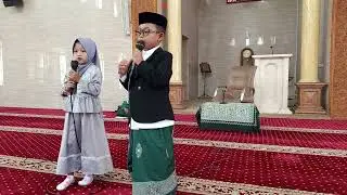Tampil duet Faqih & Humaira dalam acara Rajaban di Masjid Agung Banjaran, Bandung