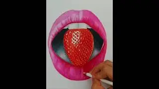 Realistic drawing, How to draw realistic lips, Hyper realistic, 3D art, Speed painting #shorts