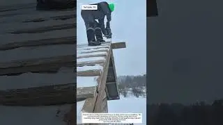 Winter Roofing Work in Extreme Snow Conditions | Precision Installation on Steep Roof