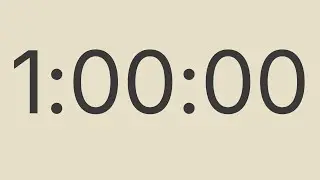 1H | 60 Minute Timer | Silent Countdown with Gentle Alarm | Study, Focus & Work
