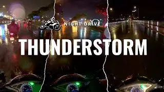 Midnight Motorcycle Ride POV | Nature Sounds for Sleep and Study