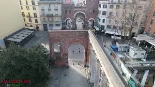 MILANO |  COLONNE DI SAN LORENZO |  BASILICA DI SAN LORENZO MAGGIORE | 4K DRONE FOOTAGE | 01/30/2023