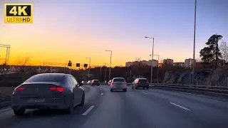 4k driving on Stockholm highway | köra på motorvägen 