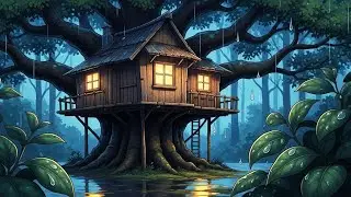 A Rainy Day Spent Together in a Tree House | Ghibli Everyday Life